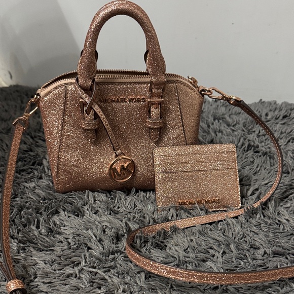 Michael Kors Glittering Rose Gold Mini Bag Set - Picture 1 of 6